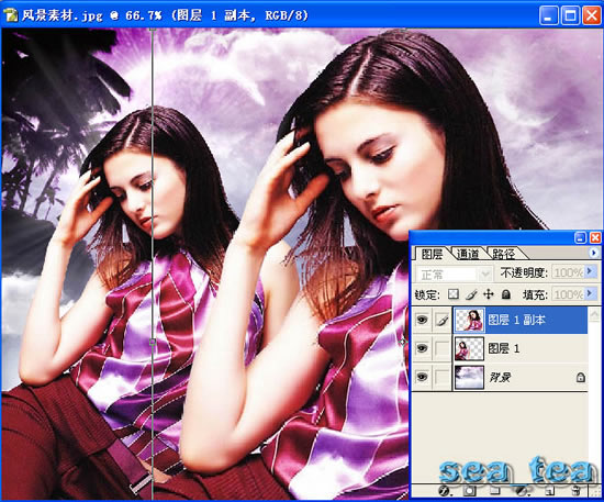 照片处理 Photoshop使照片为若隐若现效果