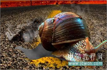 Photoshop合成教程：打造公路上狂奔的蜗牛