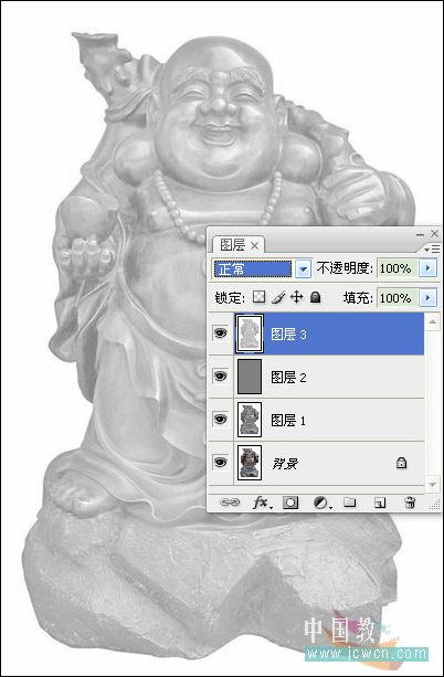 Photoshop教程：玩魔术，铜佛变玉佛