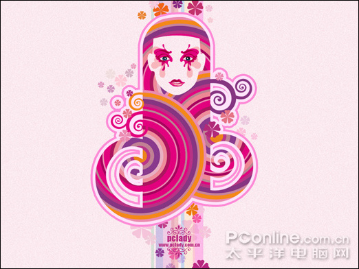 photoshop cs4 矢量风格太平洋女性视觉