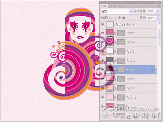 photoshop cs4 矢量风格太平洋女性视觉