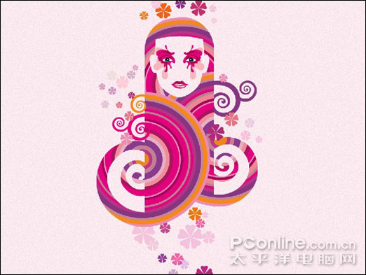 photoshop cs4 矢量风格太平洋女性视觉