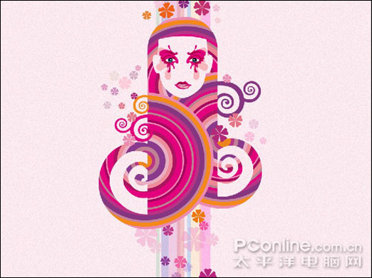 photoshop cs4 矢量风格太平洋女性视觉