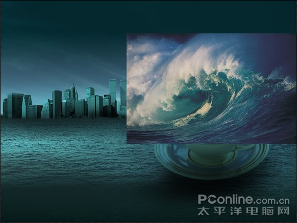 photoshop打造杯子中海浪特效