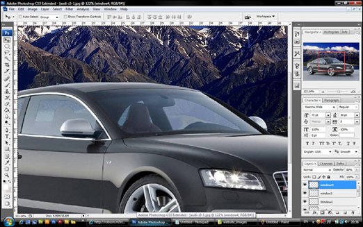 Photoshop网页制作教程：设计制作汽车网站头