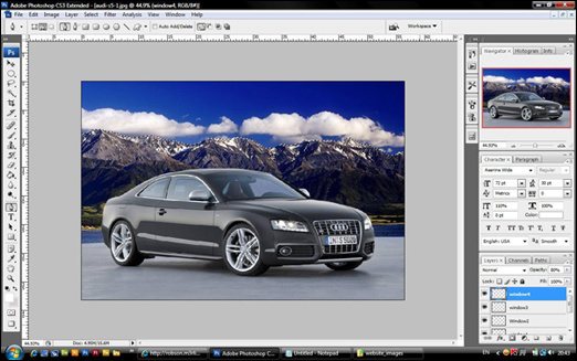 Photoshop网页制作教程：设计制作汽车网站头