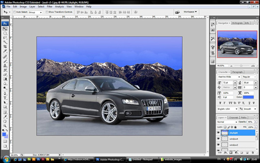 Photoshop网页制作教程：设计制作汽车网站头
