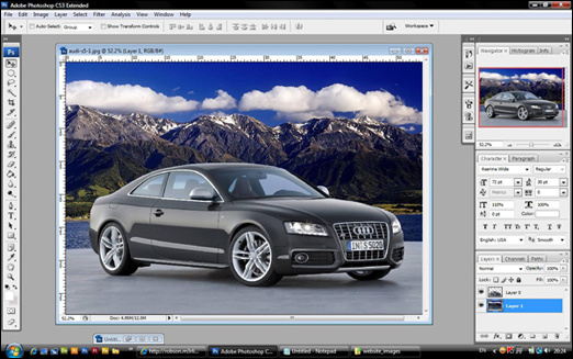 Photoshop网页制作教程：设计制作汽车网站头