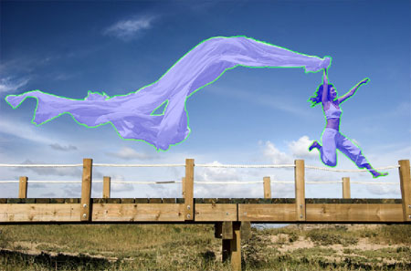 Photoshop制作跳出相框的MM
