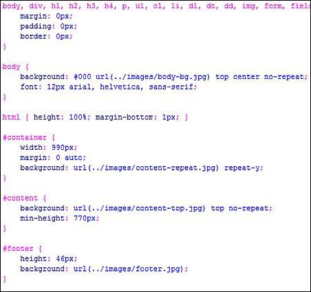 PS把PSD网站模板切图为XHTML CSS的网页