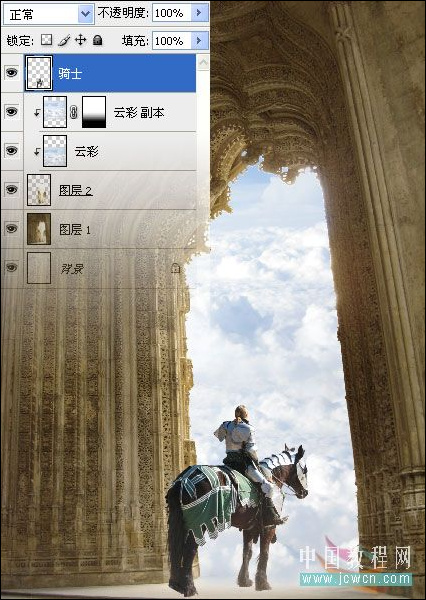 Photoshop精彩合成教程：天使骑士出征史诗场