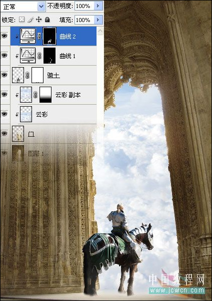 Photoshop精彩合成教程：天使骑士出征史诗场