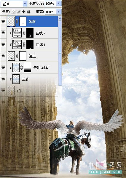 Photoshop精彩合成教程：天使骑士出征史诗