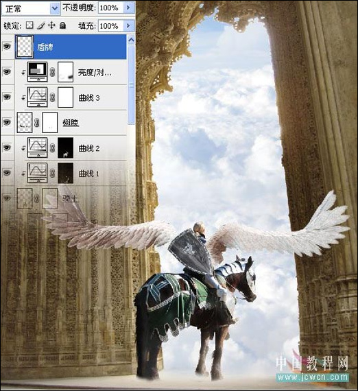 Photoshop精彩合成教程：天使骑士出征史诗
