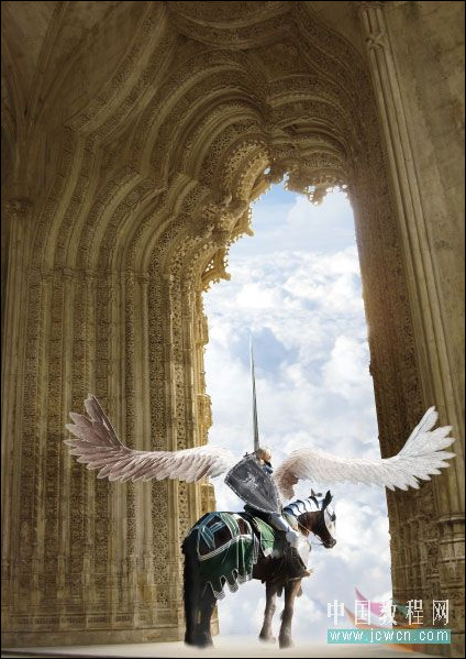 Photoshop精彩合成教程：天使骑士出征史诗