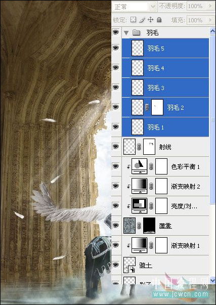 Photoshop精彩合成教程：天使骑士出征史诗场