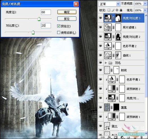 Photoshop精彩合成教程：天使骑士出征史诗场