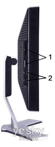 DELL 2408WFP-左右两侧，读卡器及增加的2个USB接口