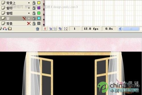 Flash打造窗纱飘动的音乐动画_中国设计秀整理