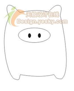 用CorelDraw绘可爱黑白猪图案（图七）