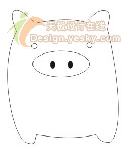 用CorelDraw绘可爱黑白猪图案（图八）