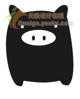 用CorelDraw绘可爱黑白猪图案（图九）