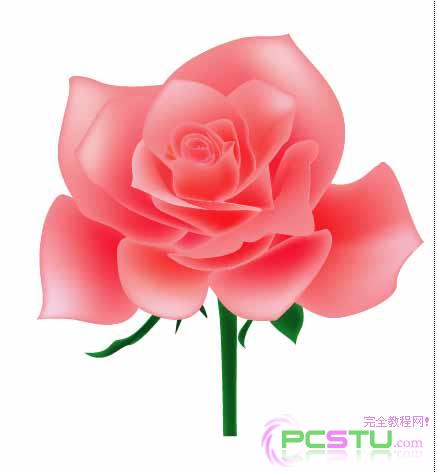 Illustrator渐变网格工具绘玫瑰花(图八)