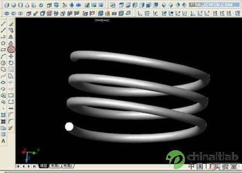 用AutoCAD绘制三维弹簧_天极设计在线整理