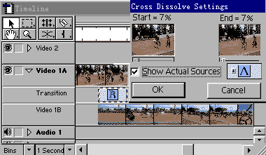 Cross Dissolve Settings