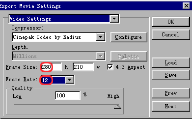 Export Movie Settings