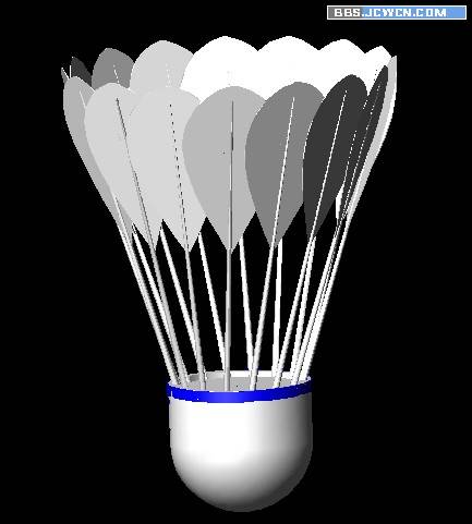 AutoCAD三维建模制作立体羽毛球_天极设计在线整理