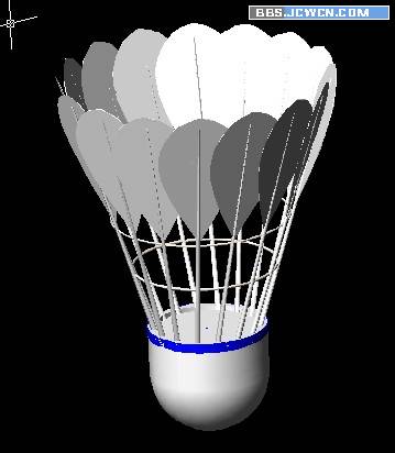 AutoCAD三维建模制作立体羽毛球_天极设计在线整理