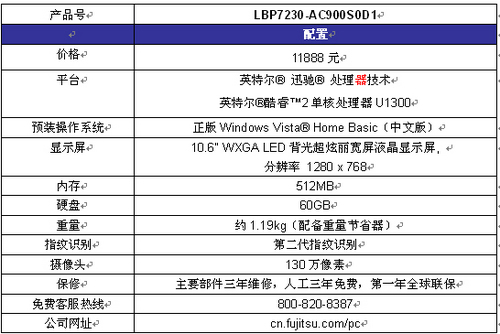 经典女性小本导购:富士通LifeBook P7230 经典女性小本导购:富士通LifeBook P7230