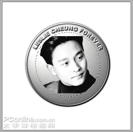 Photoshop打造张国荣纪念银币 Photoshop打造张国荣纪念银币