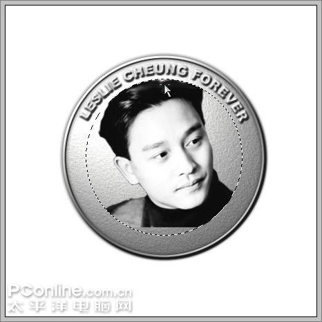 Photoshop打造张国荣纪念银币 Photoshop打造张国荣纪念银币