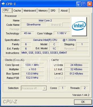 Intel Atom处理器CPU-Z清晰截图曝光! Intel Atom处理器CPU-Z清晰截图曝光!