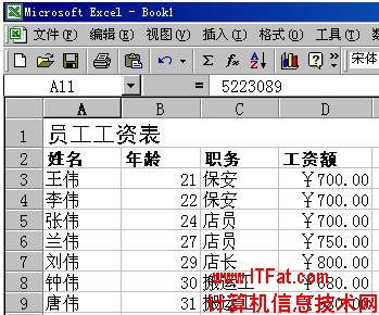 中文Excel2000速成教程1.6加入标题