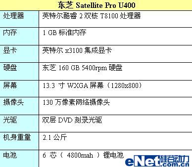 魅海蓝星东芝ProU400笔记本评测