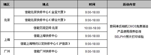 7-8月佳能用户感动日！免费清洁CMOS