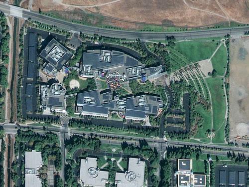 谷歌发布GeoEye-1卫星所拍公司总部照片(图)