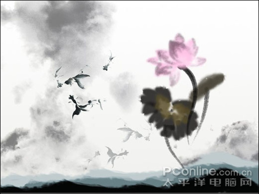 Photoshop教程:水墨荷花特效表现 Photoshop教程:水墨荷花特效表现