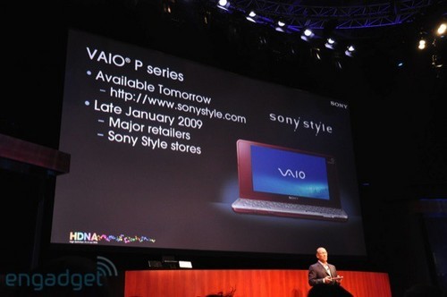 CES09：索尼VAIO P本售价900美元(图) 