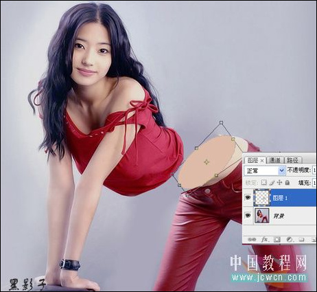 Photoshop教程：图片切割合成猕猴桃美女