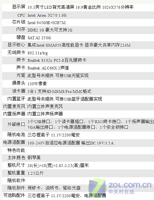 250GB海量硬盘！磐正10英寸上网本评测 
