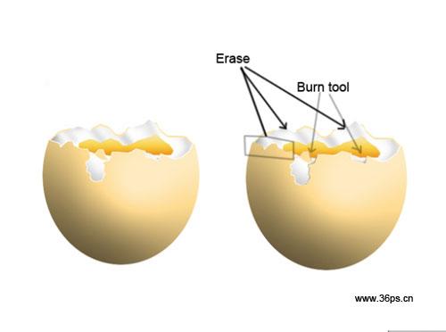 Photoshop简单制作咬了一口的熟鸡蛋(3)