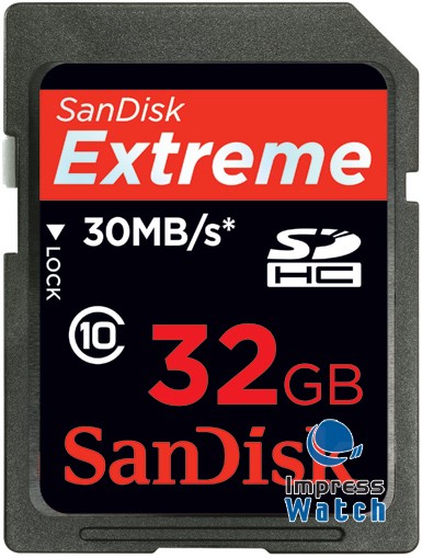 SanDisk推全球最快32GB Class10 SDHC卡