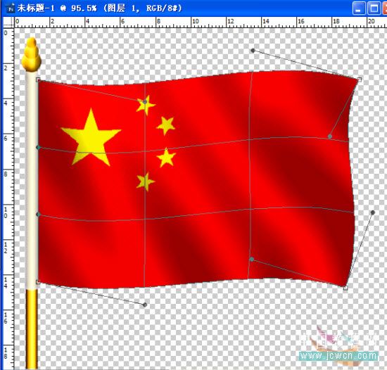 Photoshop动画教程：欢庆国庆60周年，打造飘动的五星红旗_中国教程网