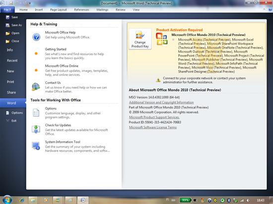Office 2010 Beta 1泄露 截图赏