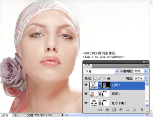 Photoshop打造漂亮的紫色人物签名效果