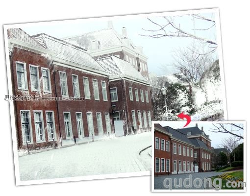 Photoshop滤镜制作迷人的雪景效果